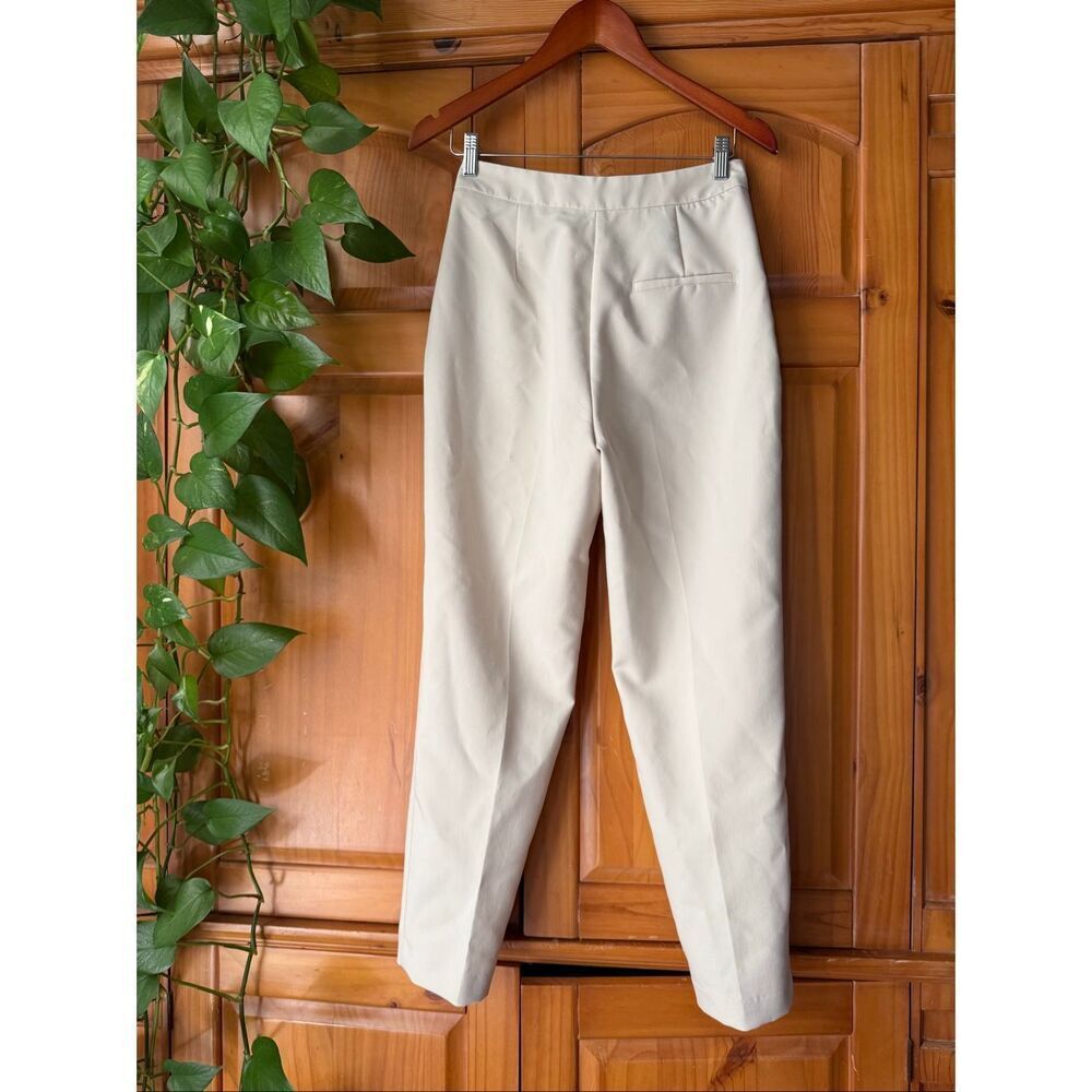 Zara Tailored High-Rise Slim Ankle Trousers in Cream– Women’s Small - Picture 6 of 12